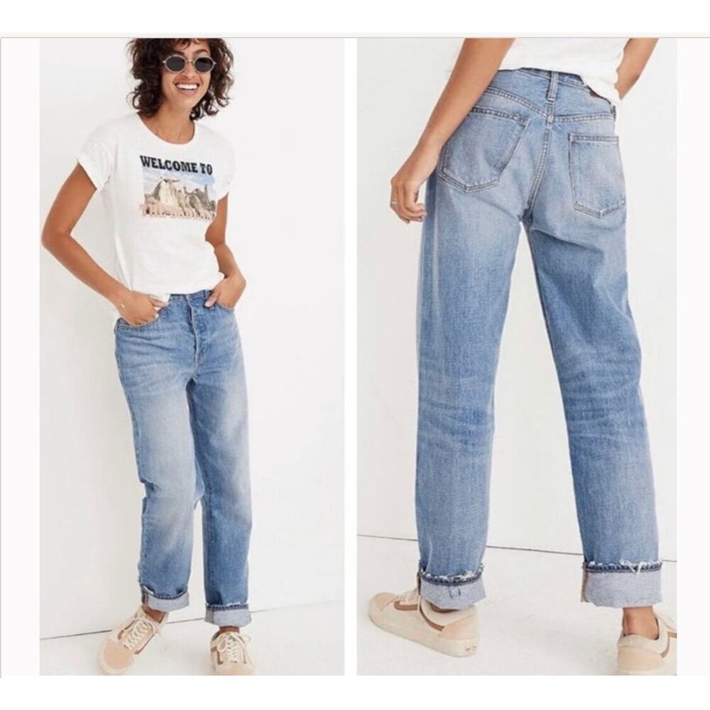 Madewell Womens Dad Jean High Waist Straight Leg Zip Fly Jeans Size 26